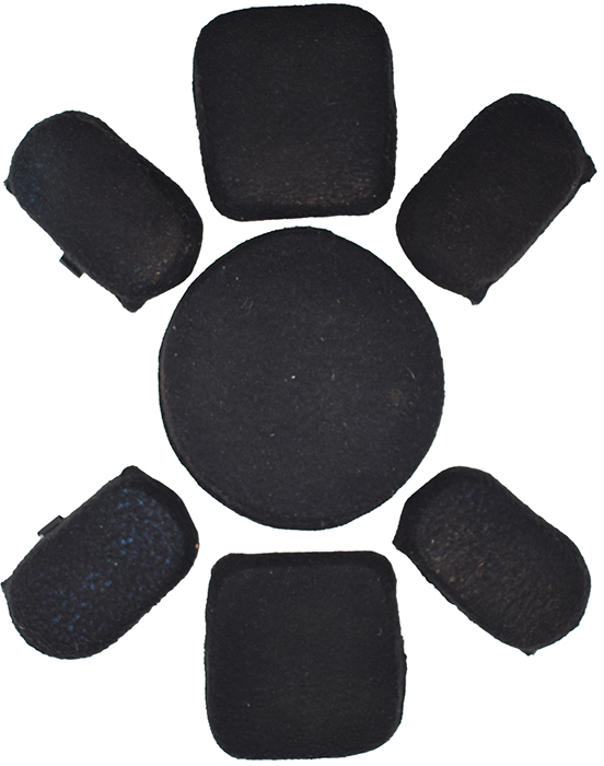 Ensemble de sept pads.