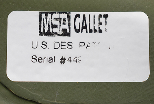 &Eacute;tiquettes du fabricant MSA Gallet.
