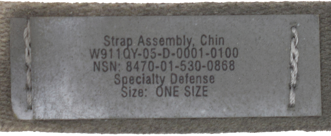 &Eacute;tiquette appliqu&eacute;e par Specialty Defense Systems.