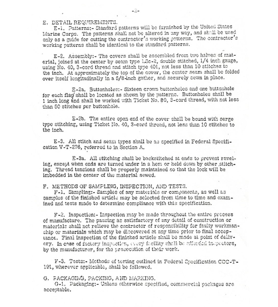 MARINE CORPS SPECIFICATION : COVER, HELMET, CAMOUFLAGED.