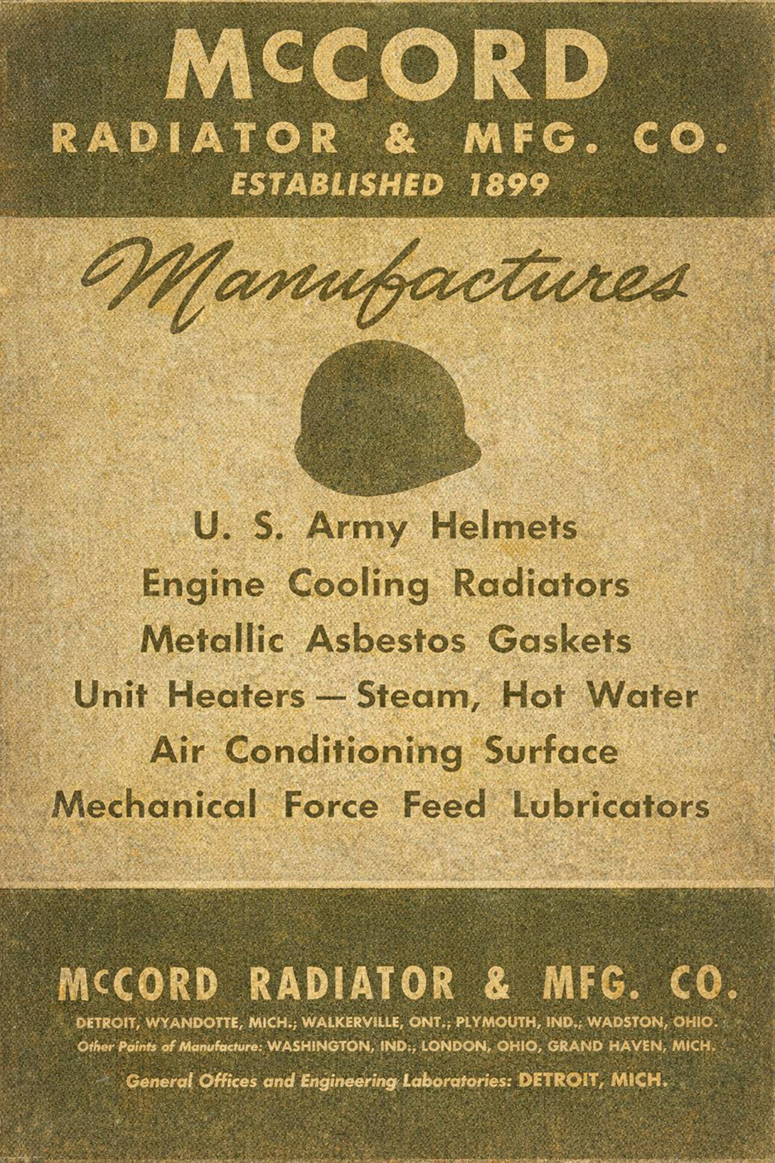 Promotion McCord Radiator manufacturing and Co.