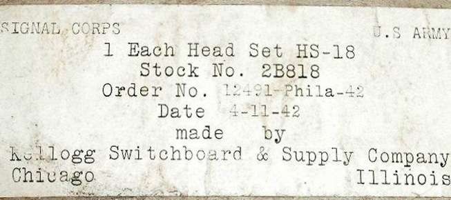 Etiquette du fabricant pour casque radio SH-18. Etiquette du fabricant pour casque radio SH-18.