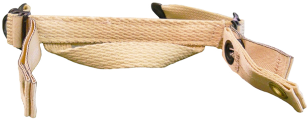 Jugulaire beige. Jugulaire beige.