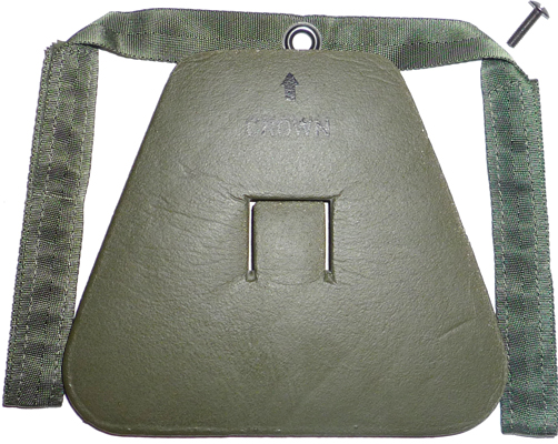 Amortisseur de choc en mousse et bande de rétention. Amortisseur de choc en mousse et bande de rétention.