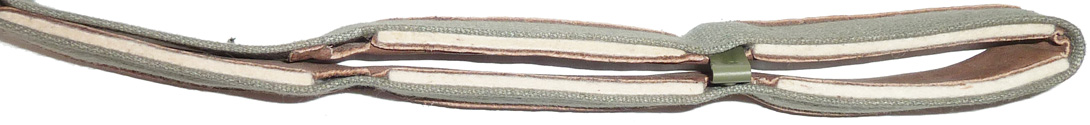 Bandeau de tête, détails des bandes de feutre de rembourrage. Bandeau de tête, détails des bandes de feutre de rembourrage.