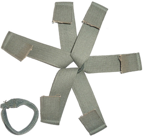 Bande de toile de la suspension et anneau de jointure. Bande de toile de la suspension et anneau de jointure.