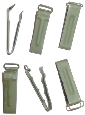 Clips de fixation crantés et lisses. Clips de fixation crantés et lisses.