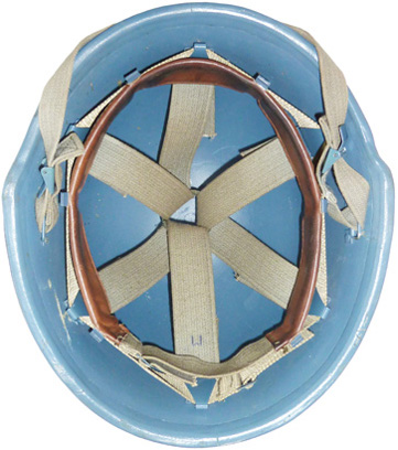 Coiffe verte, éléments métalliques bleus. Coiffe verte, éléments métalliques bleus.